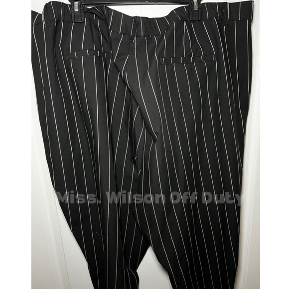 Future Collective Black Pinstripe Pants - Picture 2 of 3